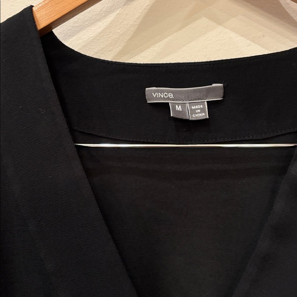 Vince Black V-Neck Tunic Blouse - Picture 2 of 5